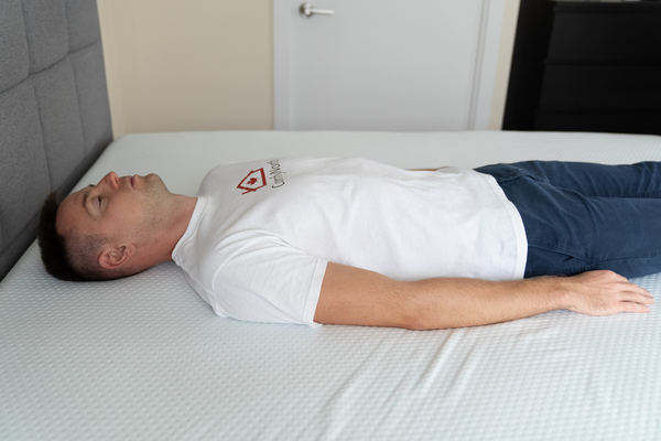 Back Sleeping on the Emma Hybrid Comfort Mattress